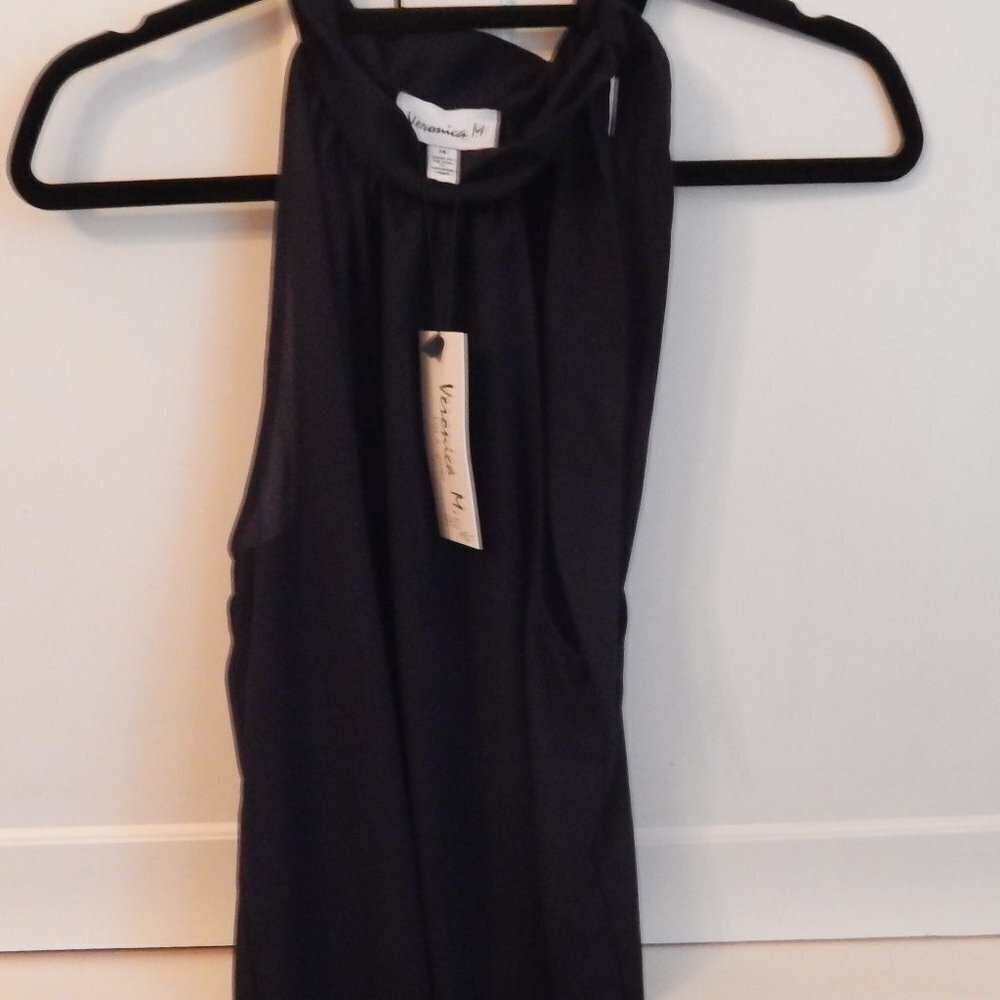 NWT Veronica M Black Sleeveless Blouse